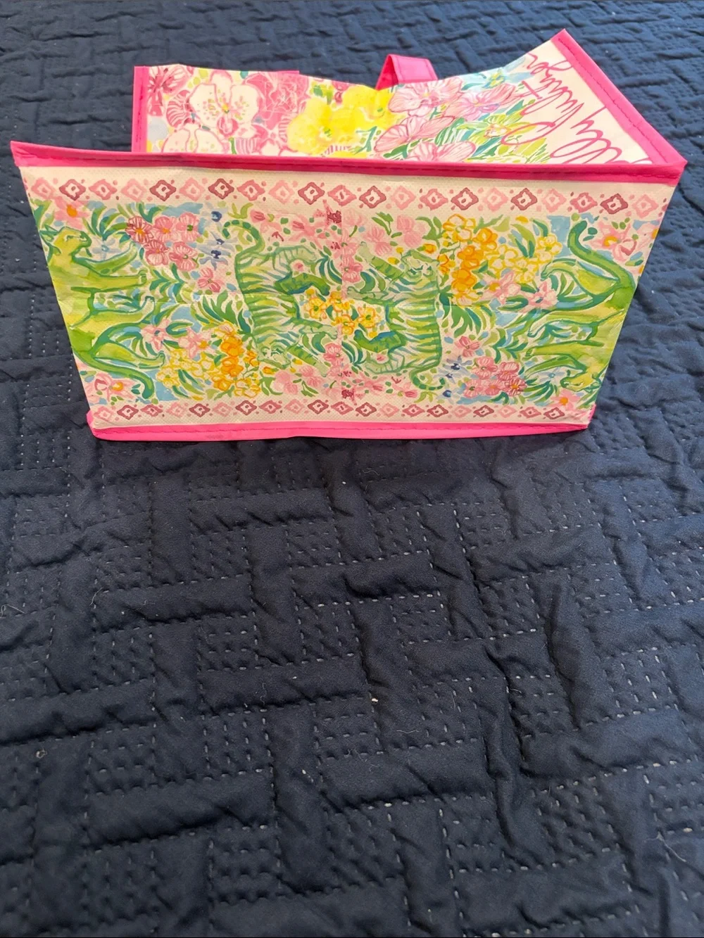 Lilly Pulitzer Pink Floral Tote Shopping Bag